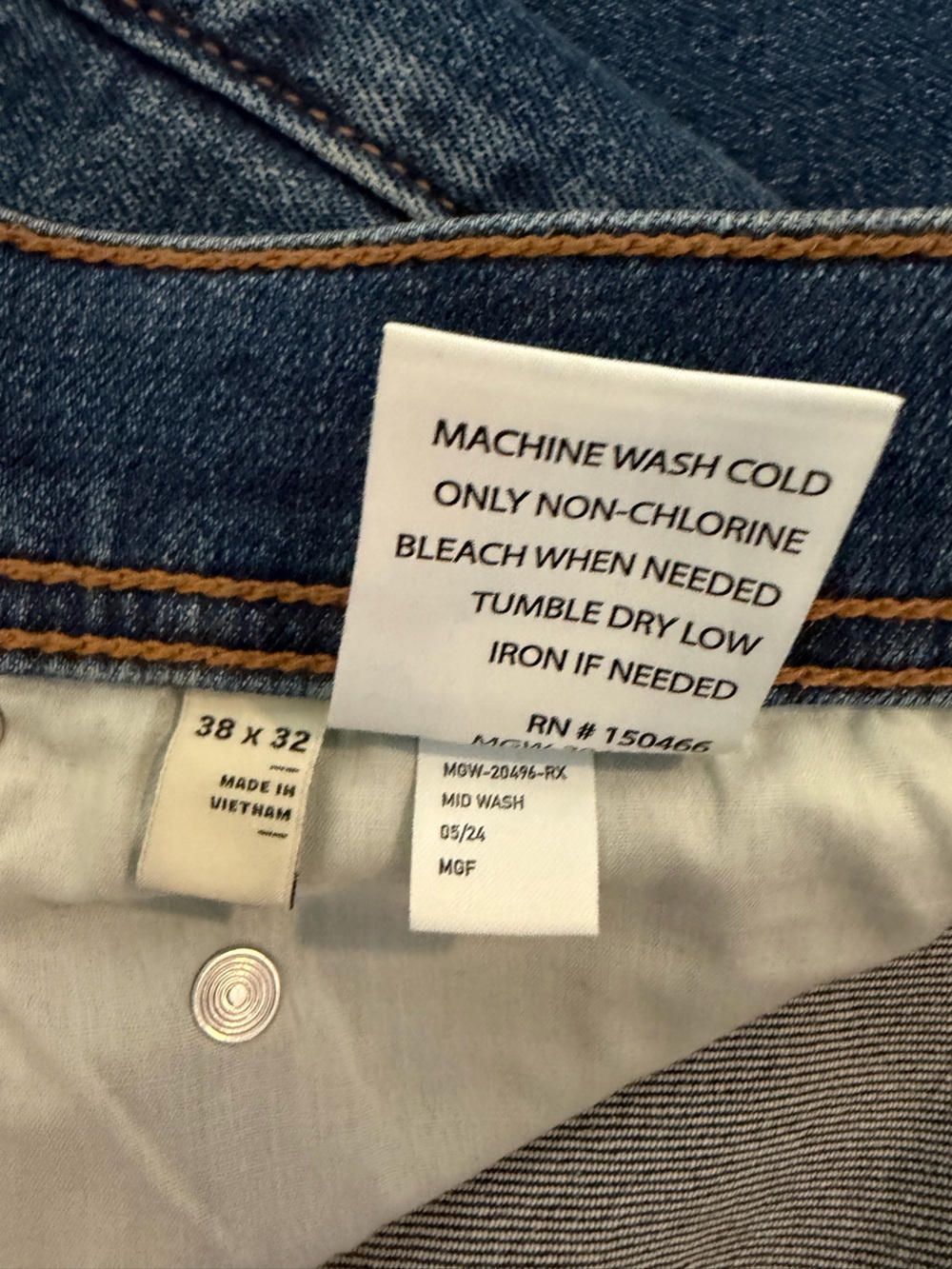Hawker Rye Straight Leg Jeans 38x32 Medium Wash Stretch Denim - Picture 5 of 5